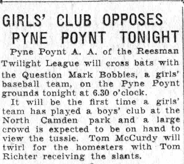 Question Mark Bobbies - Camden Courier-Post, June 10, 1932