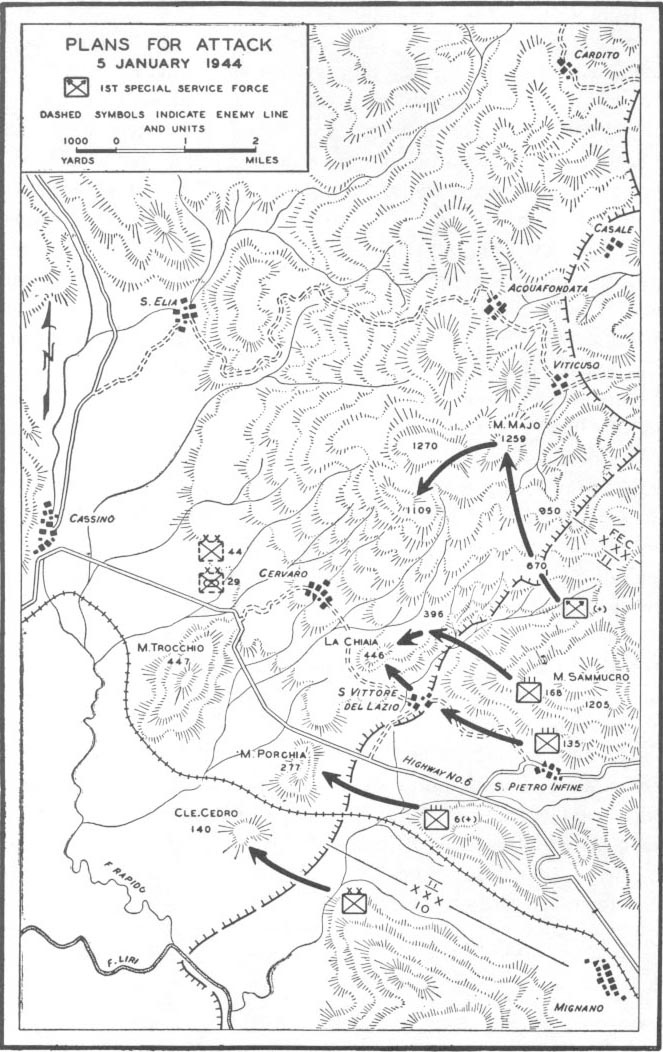 map no. 24: plans for attack, 5 january 1944