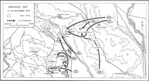 map no. 27: mignano gap, 5-15 november 1943