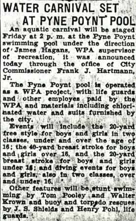 Water Carnival Set at Pyne Poynt Pool, Camden Courier-Post, August 5, 1935