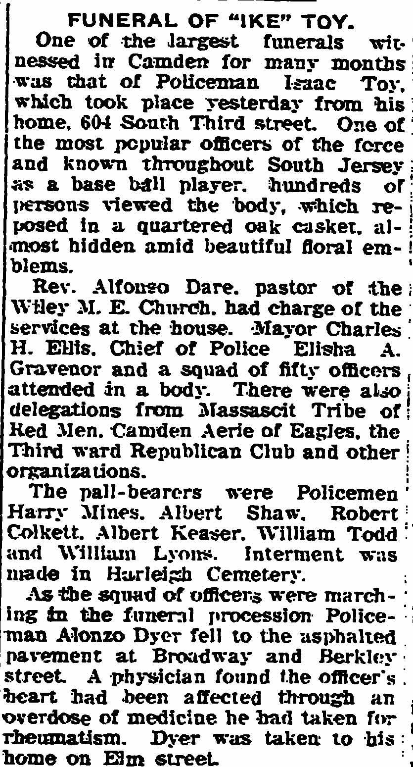 Funeral of Ike Toy