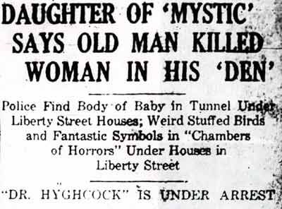 Daughter of Mystic Says Old Man Killed Woman in his Den - Camden Courier - April 9, 1925