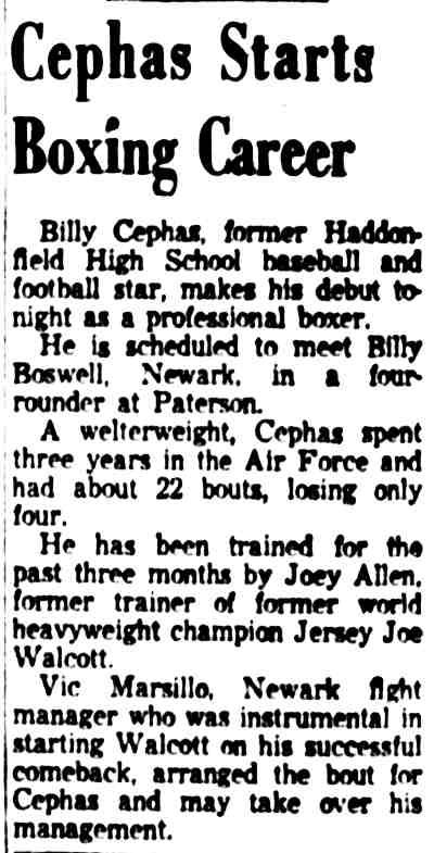 Cephas Starts Boxing Career
