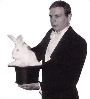 Dennis Michael at age 24 Pulling a Rabbit out of the hat