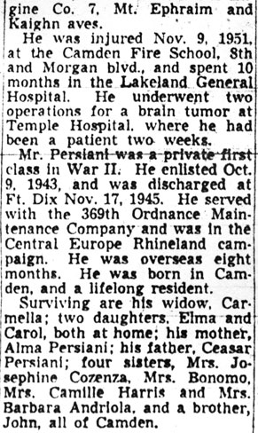 Camden Courier-Post -- May 21, 1953; Dominick J. Persiani Mass