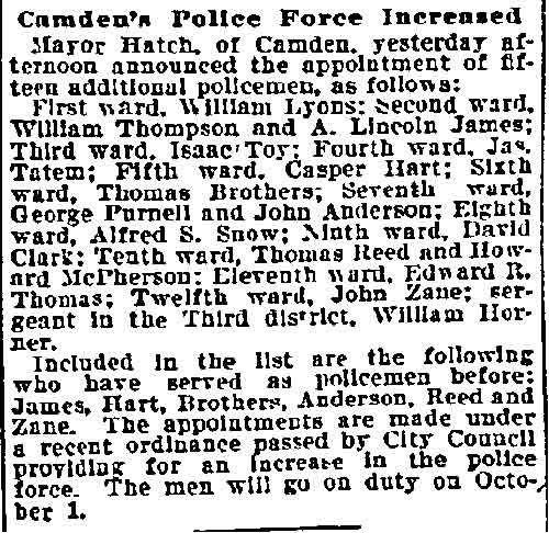 Camden's Police Force Increased