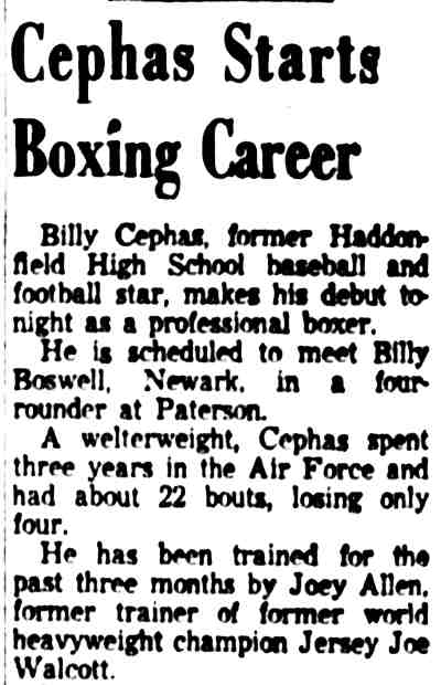 Cephas Starts Boxing Career