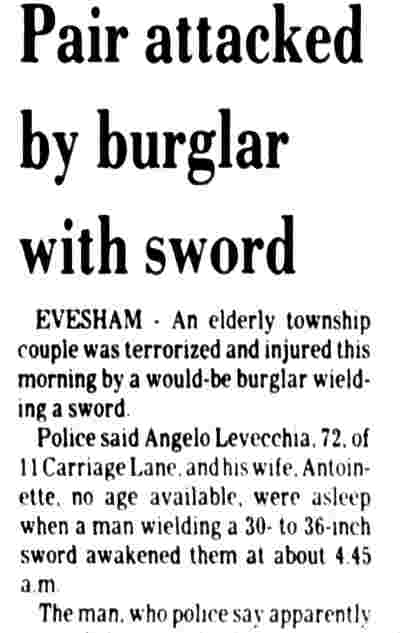Pair attacked by burglar with sword
