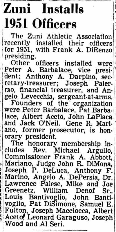 Zuni Installs 1951 Officers