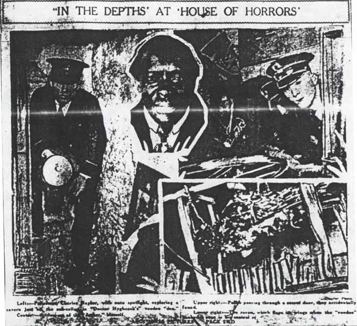 In the Depths at House of Horrors - Camden Courier, April 10, 1925