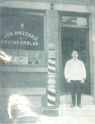 Joseph Nazzario in front of his barbershop at 1211 S. 4th Street